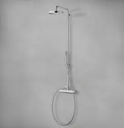 Waterevolution Flow combinazione doccia con termostato e soffione a pioggia Ottone Spazzolato T141TBB