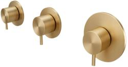 Waterevolution Flow termostato doccia da incasso con 2 rubinetti di chiusura in ottone spazzolato 1208916452