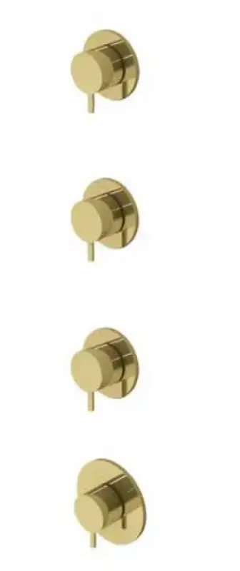 Waterevolution Flow termostato doccia da incasso con 3 rubinetti di arresto in ottone spazzolato 1208916462