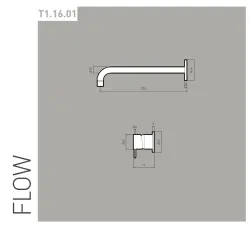 Waterevolution Flow Miscelatore per lavabo ad incasso completamente in acciaio inossidabile con beccuccio da 21cm T116BIEV2