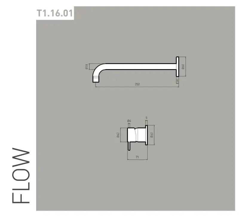Waterevolution Flow rubinetto lavabo da incasso interamente in acciaio inox T116BIEV2 con bocca 25 cm