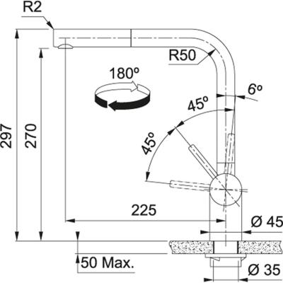 Rubinetto da cucina Franke in acciaio inossidabile spazzolato Atlas Neo con beccuccio estraibile inox 115.0521.438