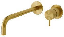 Waterevolution Flow rubinetto lavabo da incasso in ottone spazzolato con bocca di erogazione 25 cm T116BLE-25