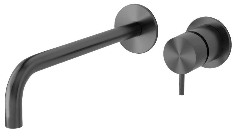 Waterevolution Flow Rubinetto lavabo da incasso PVD Gun Metal con bocca 25 cm T116BGME-25