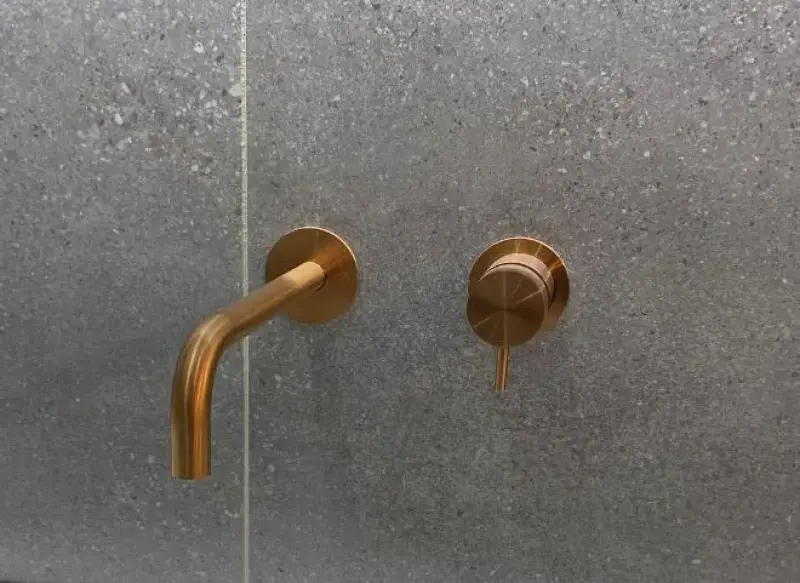 Waterevolution Flow Built-in Washbasin Faucet PVD Brushed Copper with 15 cm Spout T116BCPE-15