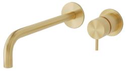Waterevolution Flow Rubinetto lavabo da incasso PVD Oro bianco con bocca 25 cm T116BWGE-25