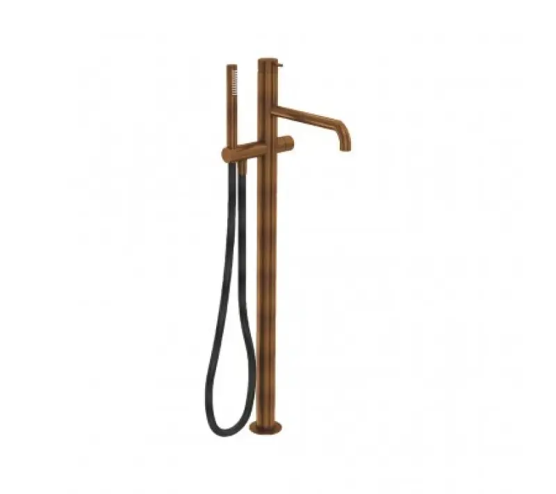 Waterevolution Flow rubinetto da bagno freestanding con doccetta in rame spazzolato T133CPE