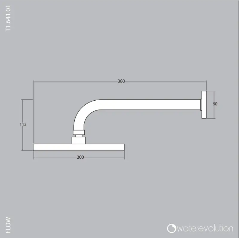 Waterevolution Flow soffione doccia 200 mm con attacco a muro Rame spazzolato T1641CPE