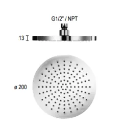 Doccia a pioggia Eco Air SB Rubinetterie, soffione doccia con risparmio idrico, in metallo cromato da 20 cm, codice 1208946738.