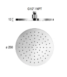 Doccia a soffitto eco air risparmio idrico SB Rubinetterie 25 cm in metallo cromato 1208946743.