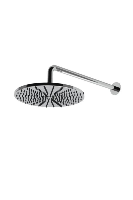 Waterevolution Flow soffione doccia 250 mm con attacco a muro in acciaio inox T164125IE