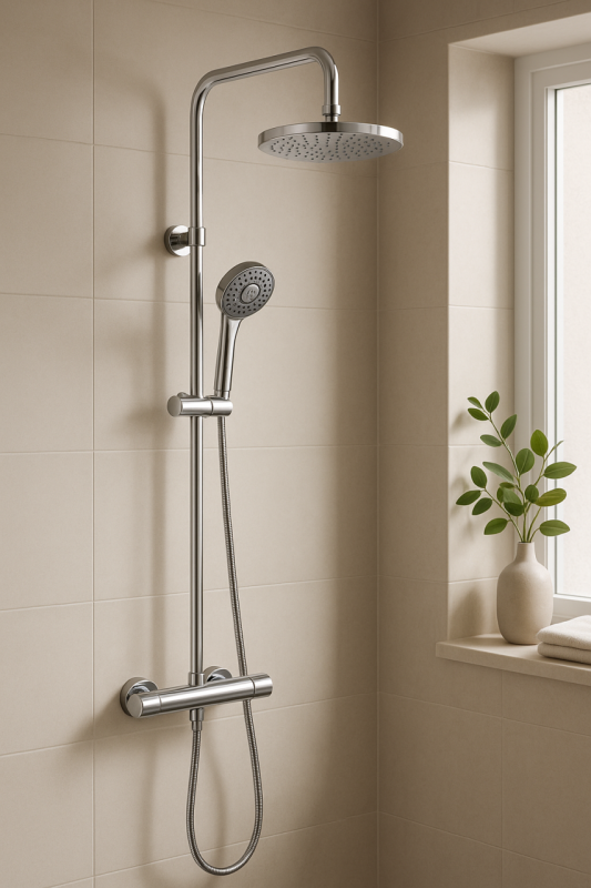 DEMM Shower combinazione doccia termostato con doccia a pioggia cromata 1208946965