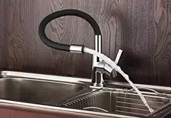 DEMM Rubinetto da cucina con beccuccio girevole cromo/nero 1208947023