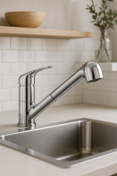 DEMM Miscelatore monocomando da cucina con beccuccio estraibile con funzione doccetta per sciacquare cromo 1208947359