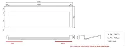 Lavabo Solid-S Quatra in solid surface, finitura opaca bianca, senza foro per rubinetto, con copertura solida, dimensioni B140xD45xH8, codice 1208952413.