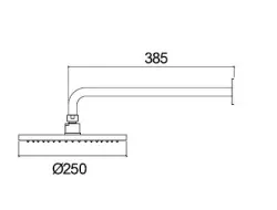 Doccia a soffione Waterevolution Flow 250mm con attacco a parete Gun Metal T164125GME.