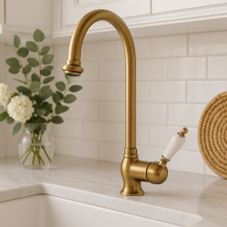 PB Rubinetto da cucina monocomando classico e beccuccio girevole da 200 mm Bronzo 1208953114