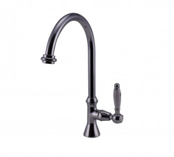 Rubinetto classico PB con leva bianca, acqua fredda, beccuccio alto tondo, cromo 1208953277.