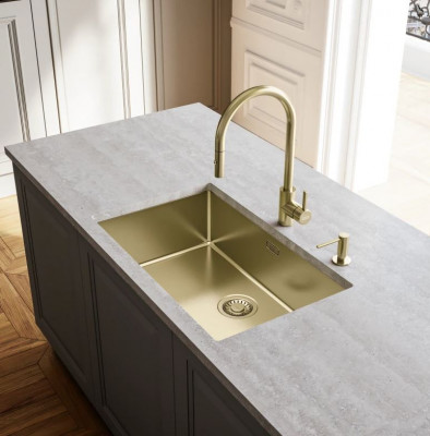 Franke Rubinetto da cucina Eos Neo dorato con beccuccio estraibile e spruzzatore pvd Oro115.0681.244