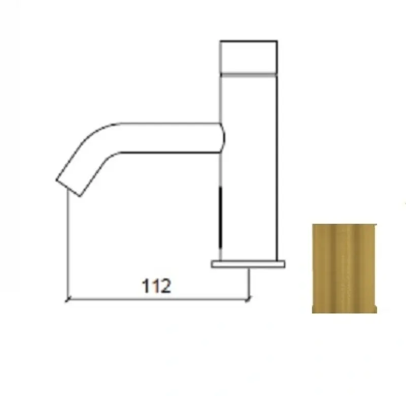 Waterevolution Flow rubinetto elettronico per lavabo a infrarossi a batteria in ottone spazzolato T110ELE