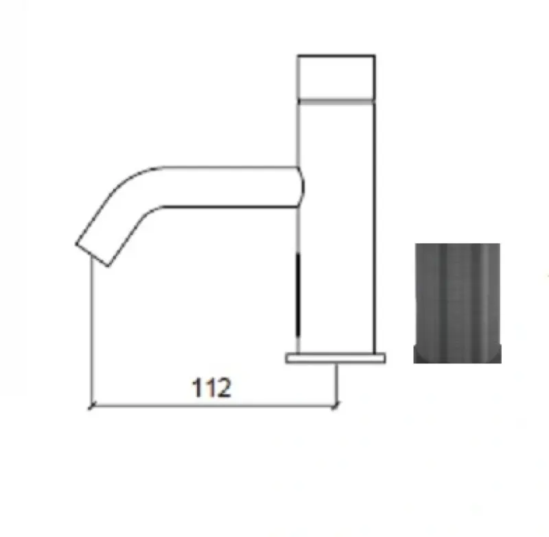 Rubinetto elettronico per lavabo Watervolution Flow a infrarossi, 230 volt, PVD Gun Metal T110EEGME