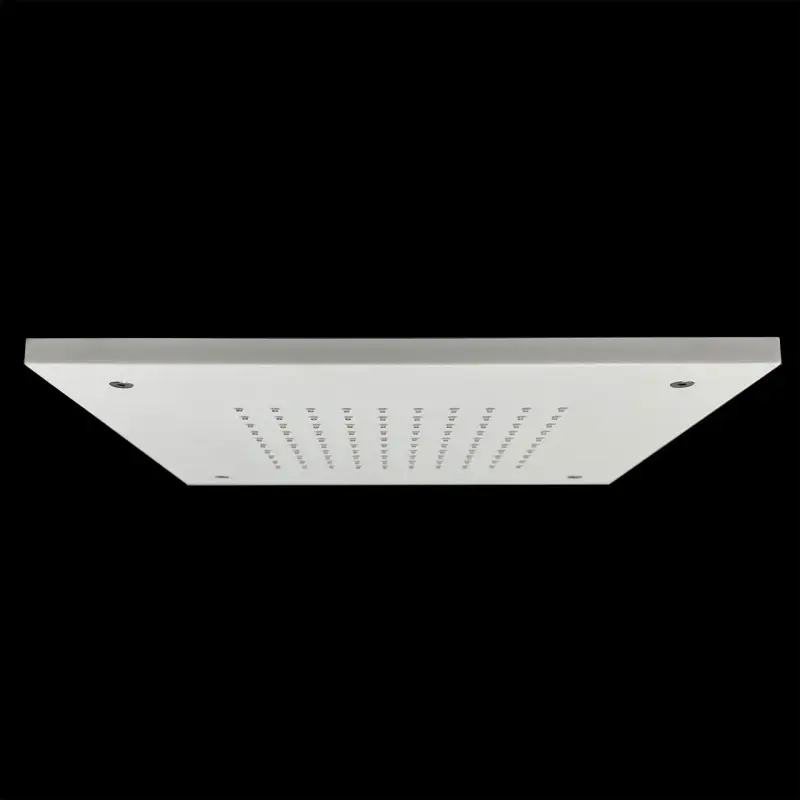 SB Rubinetterie doccia a soffitto quadrata a pioggia da incasso in corian bianco opaco solid surface 40cm 1208954083
