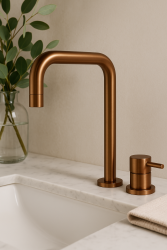 Waterevolution Flow Miscelatore per lavabo a 2 fori PVD rame spazzolato T112HCPE