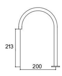 Waterevolution Flow Miscelatore per lavabo a 2 fori cromo con beccuccio basso a U da 200 mm T1122U01