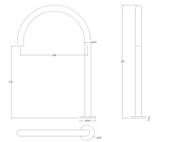 Waterevolution Flow Miscelatore per lavabo a 2 fori con beccuccio alto a U da 200mm Nero T1122UPR