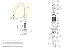 Waterevolution Flow Miscelatore per lavabo a 2 fori PVD Gun Metal con beccuccio alto a U 200mm T1122UGME