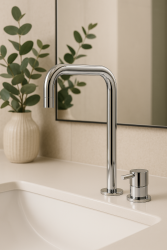 Waterevolution Flow Miscelatore per lavabo a 2 fori con beccuccio alto 222 cromo T122H01