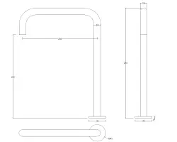 Waterevolution Flow Miscelatore per lavabo a 2 fori con beccuccio alto 222 cromo T122H01