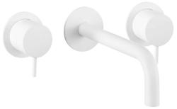 Waterevolution Flow Rubinetto lavabo da incasso a 3 fori Bianco opaco con bocca 10 cm T1163FBR-10