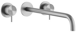 Waterevolution Flow Rubinetto lavabo da incasso a 3 fori Interamente in acciaio inox con bocca di erogazione 21 cm T1163FIE-21