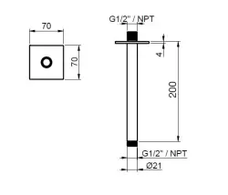 SB Square 316 soffione doccia a soffitto rotondo da 20 cm in acciaio inossidabile 316 spazzolato solido.