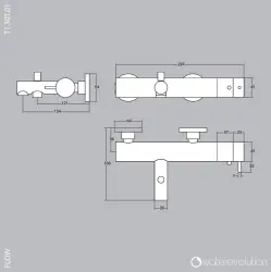 WaterRevolution Flow miscelatore per vasca da bagno con set doccia a mano PVD Gun Metal T130GME