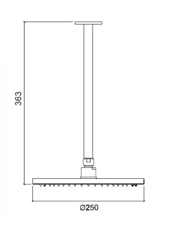 Waterevolution Flow soffione doccia 250 mm con attacco a soffitto in rame spazzolato T164225CPE