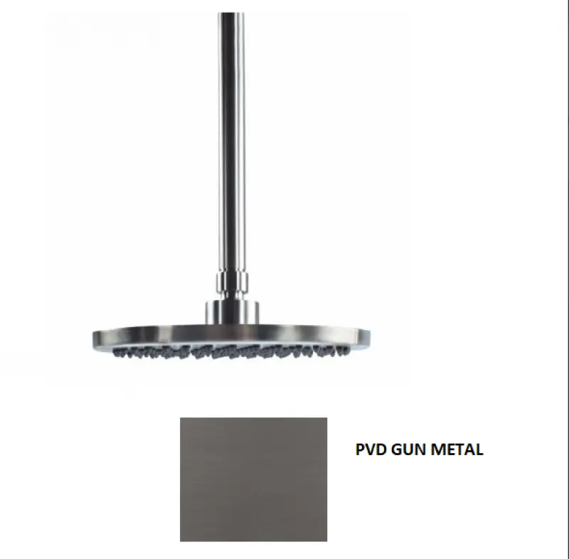 Waterevolution Flow soffione doccia 250 mm con attacco a soffitto PVD Gun Metal T164225GME