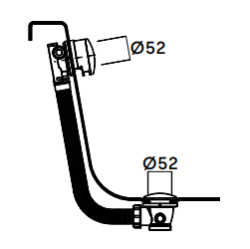 Rivoluzione dell'acqua, troppopieno e combinazione di riempimento per vasca da bagno bianco opaco B1ENCHBR.