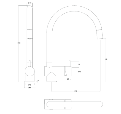 Rubinetto da cucina Watervolution Flow in rame spazzolato PVD con bocca estraibile T155CPE