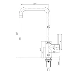 Lorreine Rubinetto da cucina completamente in acciaio inossidabile con beccuccio girevole bianco opaco 1208954606