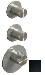 SB AESTHETICS Round Miscelatore termostatico ad incasso con 2 uscite / 2 x rubinetti d'arresto nero opaco 1208954947