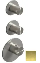 SB 316 AESTHETICS Round Miscelatore termostatico ad incasso a 4 uscite / 2x rubinetti d'arresto PVD oro spazzolato 1208954958