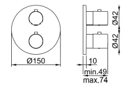 SB Universale Round Miscelatore termostatico da incasso con 2 uscite nero opaco 1208955164