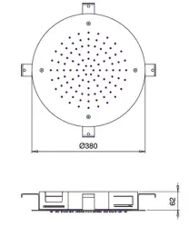 SB Round Cromoterapia Doccia a soffitto incasso PVD Gun Metal 1208955472