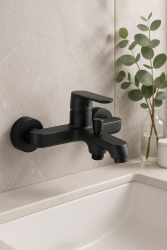 Aquadesign Tours miscelatore vasca da bagno a vista nero opaco