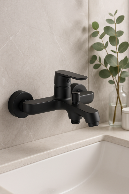 Aquadesign Tours miscelatore vasca da bagno a vista nero opaco