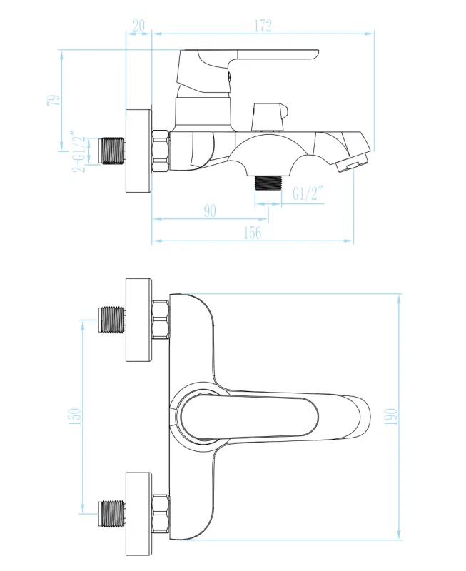Aquadesign Tours miscelatore vasca da bagno a vista nero opaco