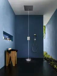 Doccia a soffitto incasso SB con strada a gocce di ghiaccio 38x38cm bianco opaco 1208955645