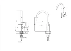 Quadri York  Miscelatore da cucina PVD oro opaco con beccuccio girevole 1208955905
